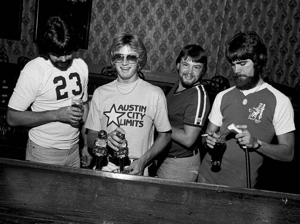 Birmingham Country Group Alabama L/R: Randy Owen, Mark Herndon, Jeff Cook and Teddy Gentry open "My Home Is Alabama" Nightclub in Birmingham Alabama...