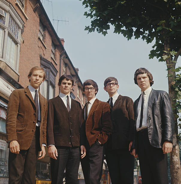 English rock group The Zombies, Chiswick, west London, 1965. Left to right: drummer Hugh Grundy, singer Colin Blunstone, bassist Chris White,...