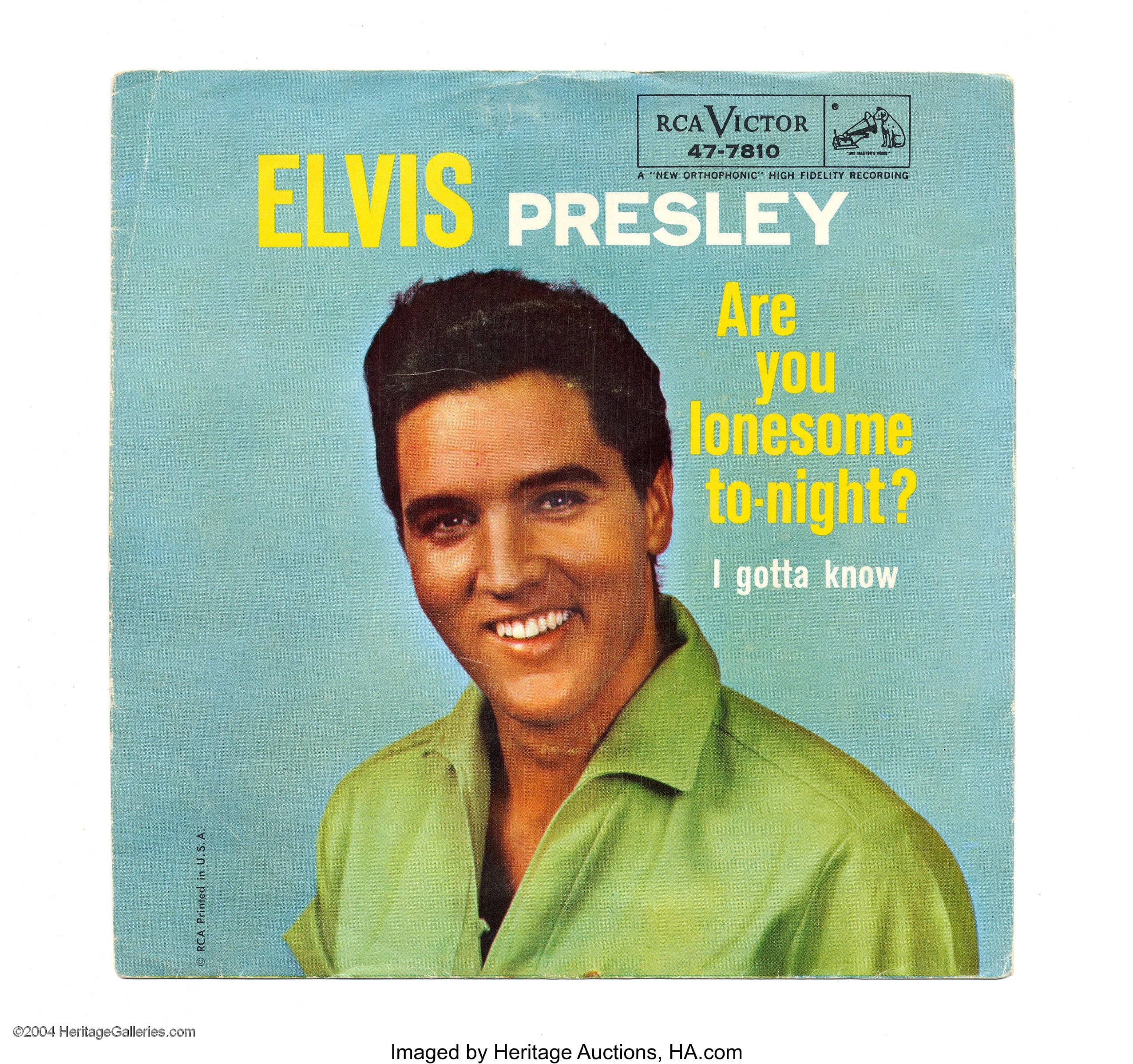 Elvis Presley "Are You Lonesome Tonight" Picture Sleeve 45 RCA | Lot #22441  | Heritage Auctions